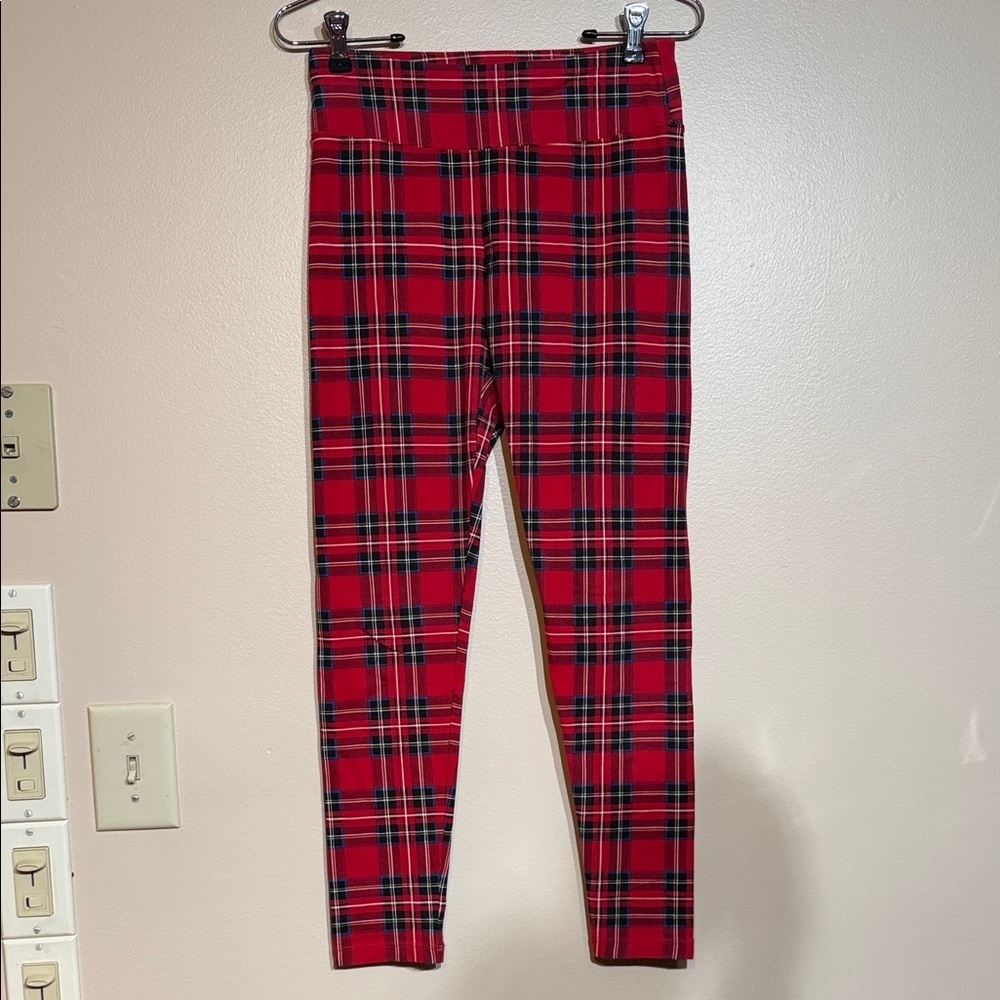 J. Crew Red Plaid  Leggings